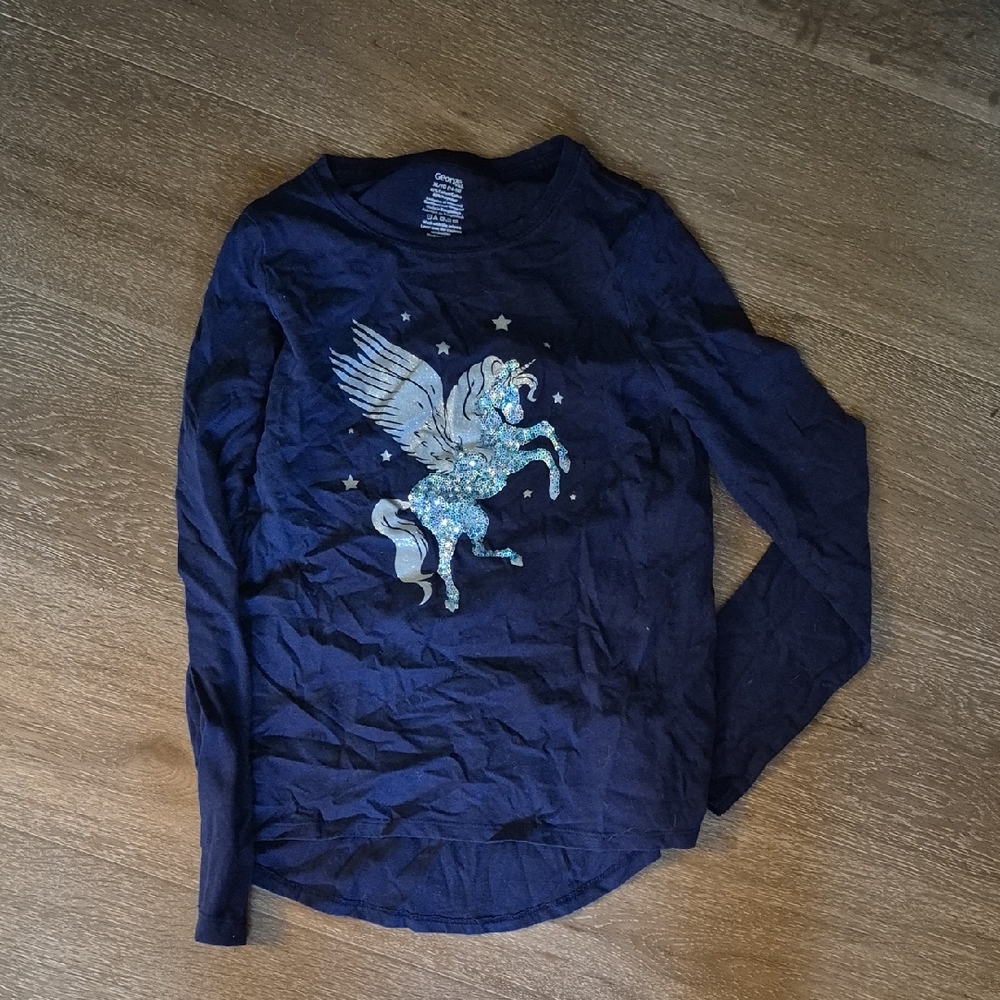 Dark Blue Long Sleeve with Sparkling Pegasus
